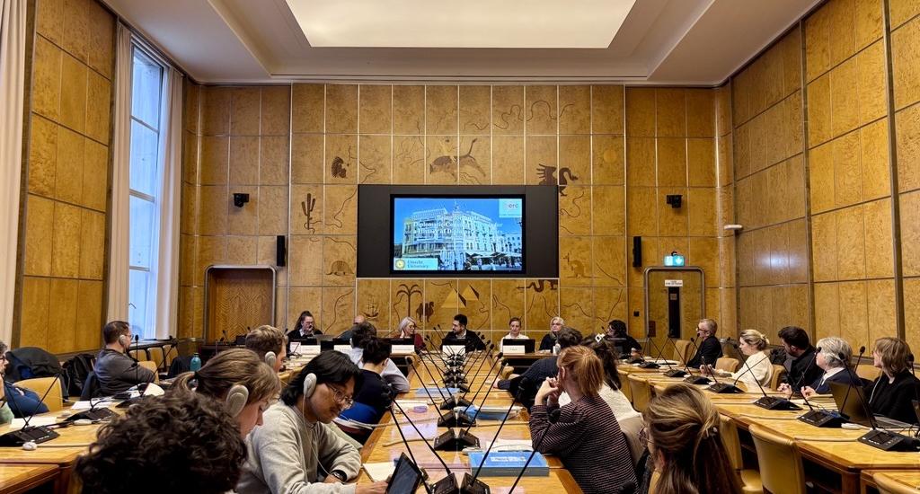 Panelists present at the roundtable on archival sources for studying diplomatic interiors in Room VIII.