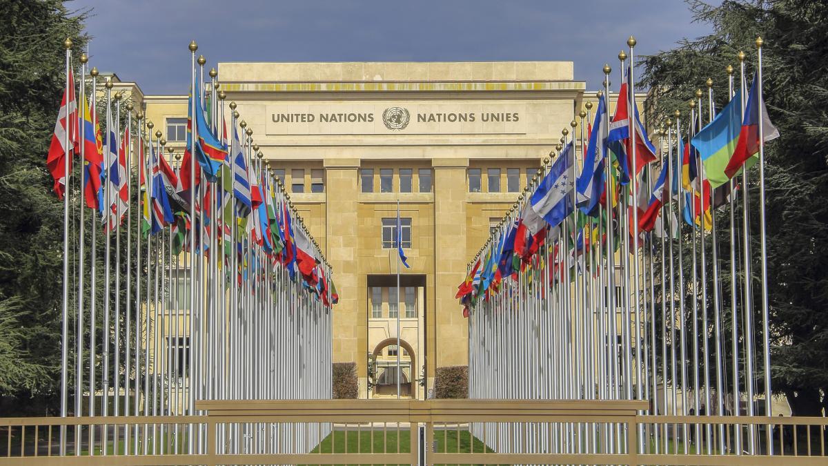 Picture of the entrance of UN Geneva