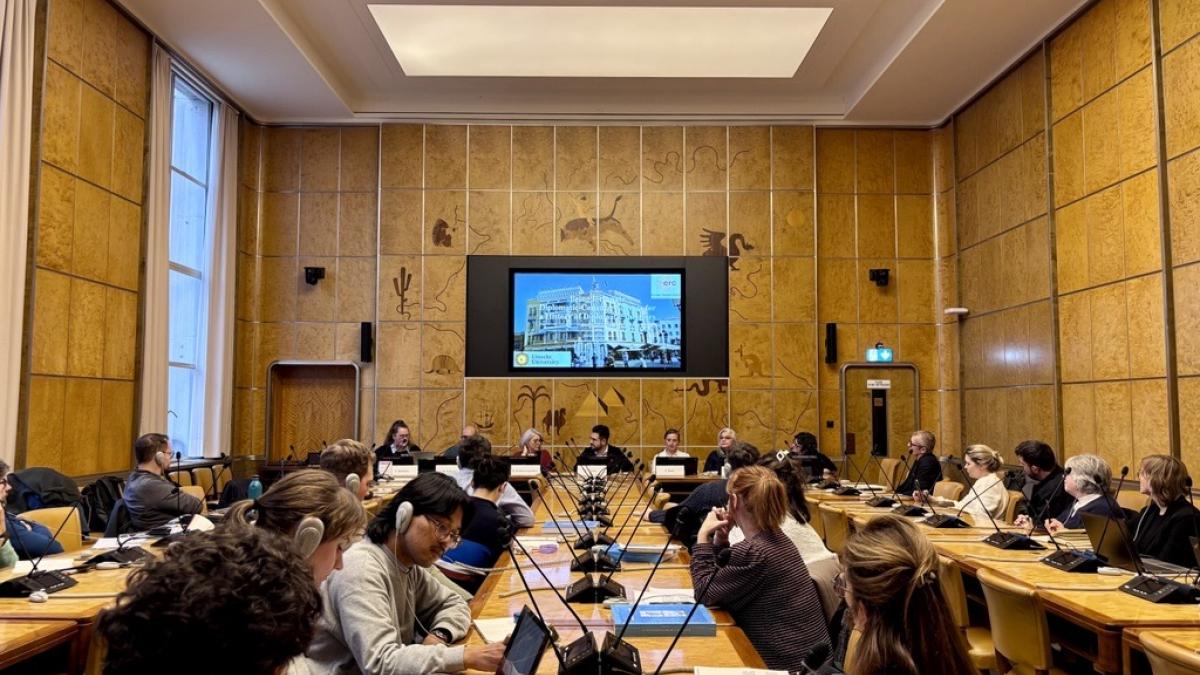 Panelists present at the roundtable on archival sources for studying diplomatic interiors in Room VIII.