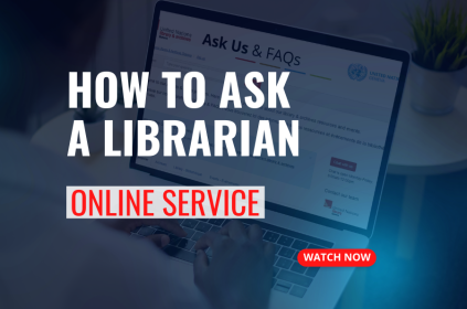 This is the thumbnail for the How to Ask a Librarian video tutorial. It shows an image of a laptop as well as the title of the tutorial, called: How to Ask A Librarian, an Online Service.