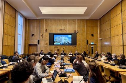 Panelists present at the roundtable on archival sources for studying diplomatic interiors in Room VIII.